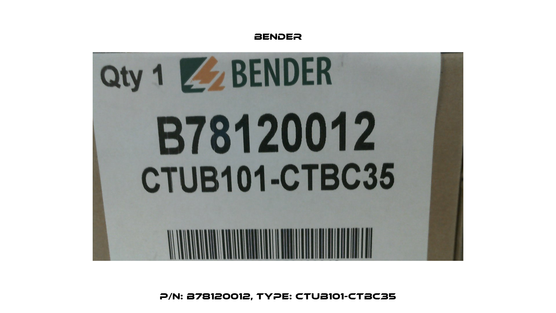 P/N: B78120012, Type: CTUB101-CTBC35 Bender