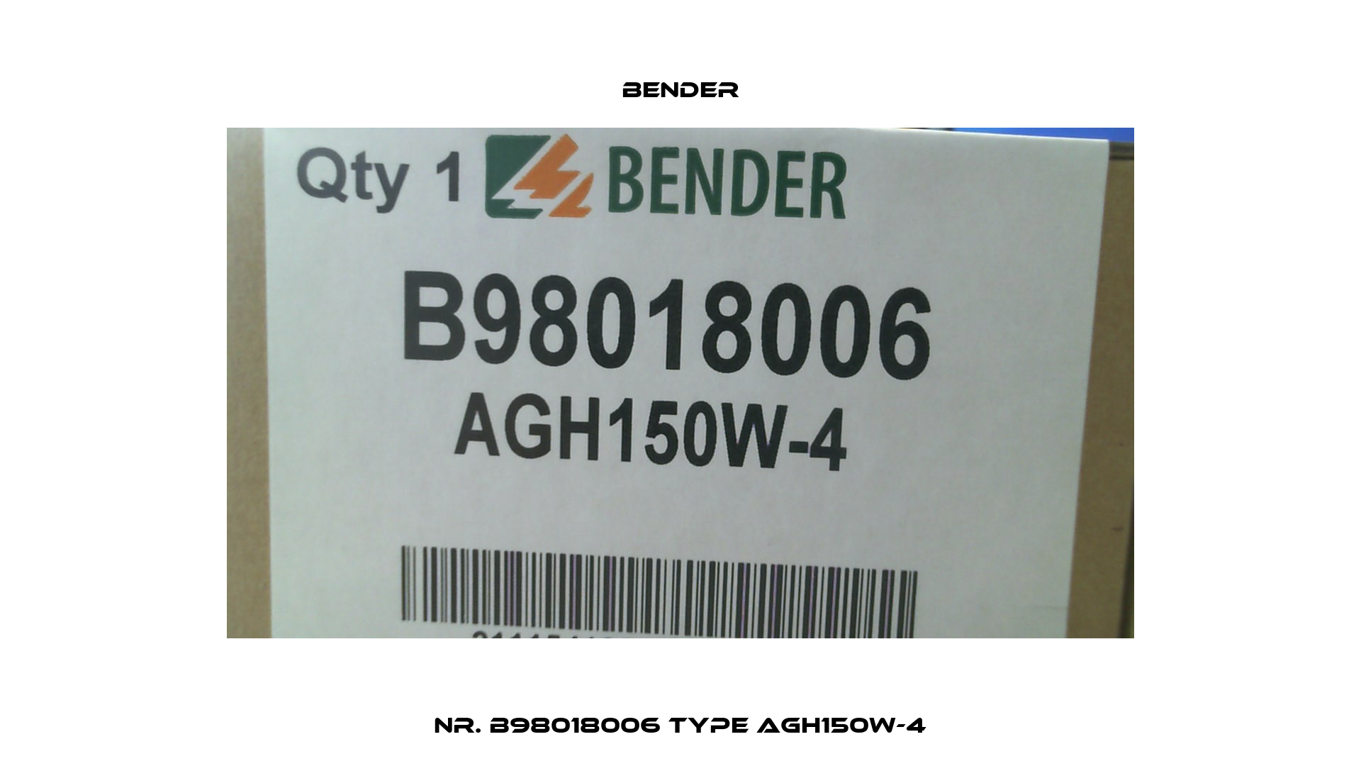 Nr. B98018006 Type AGH150W-4 Bender
