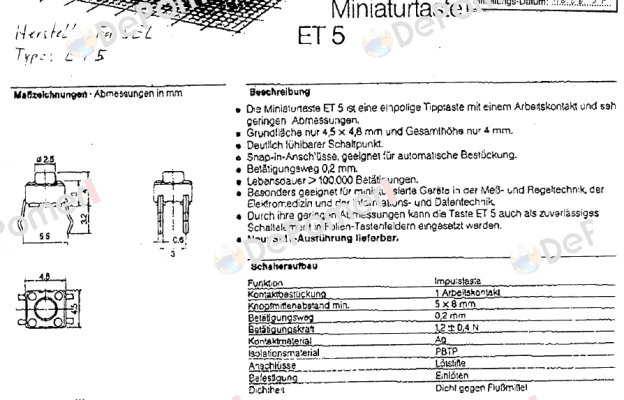 Type ET5 obsolete  Sel