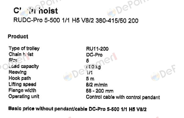 RUDC-Pro 5-500 1/1 H5 V8/2 380-415/50 200  Demag