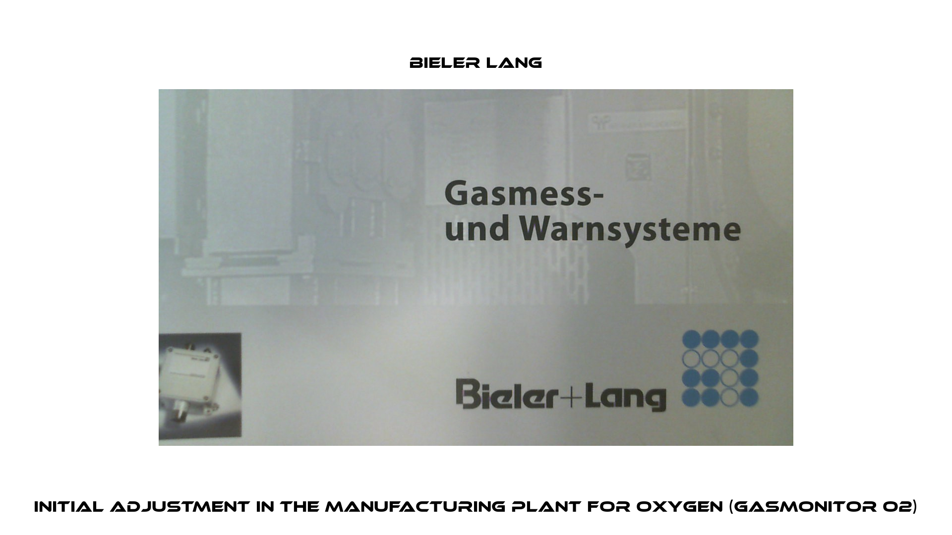 Initial adjustment in the manufacturing plant for oxygen (Gasmonitor O2) Bieler Lang
