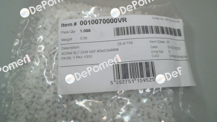 0010070000VR Essentra Components