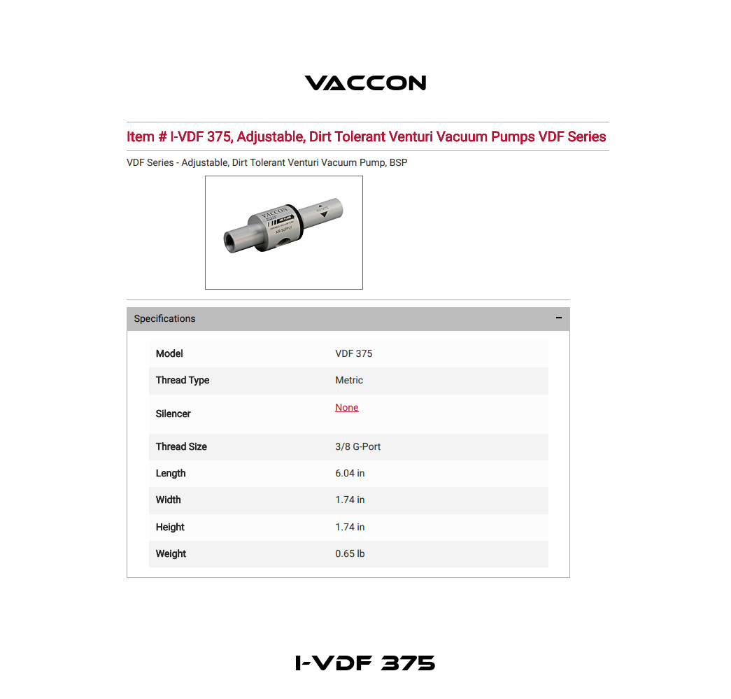 I-VDF 375 VACCON