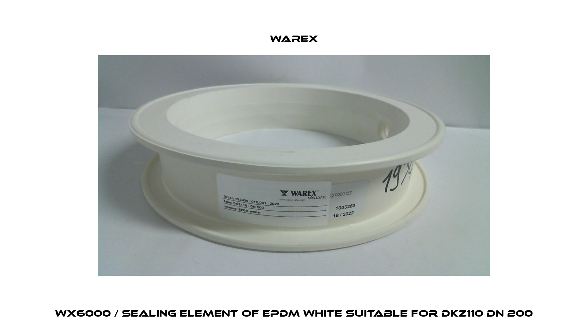 WX6000 / sealing element of EPDM white suitable for DKZ110 DN 200 Warex