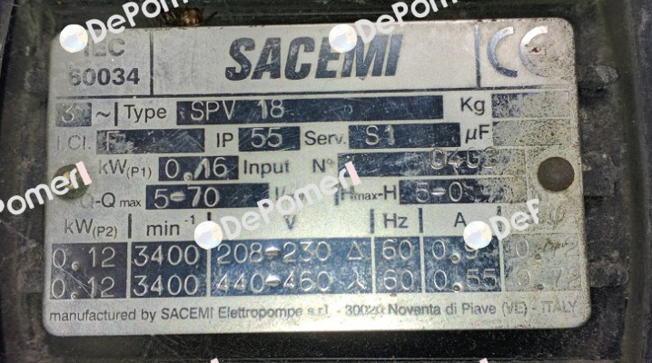 SPV-18 (Immersion depth- mm 90-120-170-220) Sacemi