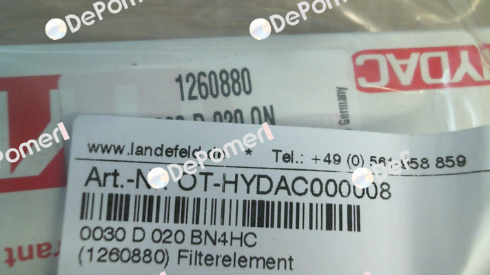 1260880 / 0030 D 020 ON (0030 D 020 BN4HC) Hydac