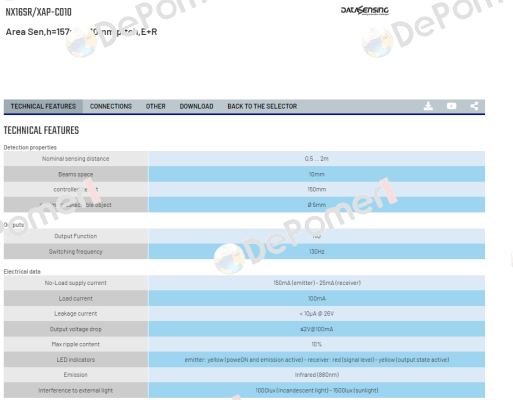 NX16SR/XAP-C010 Micro Detectors / Diell (now Datasensing)