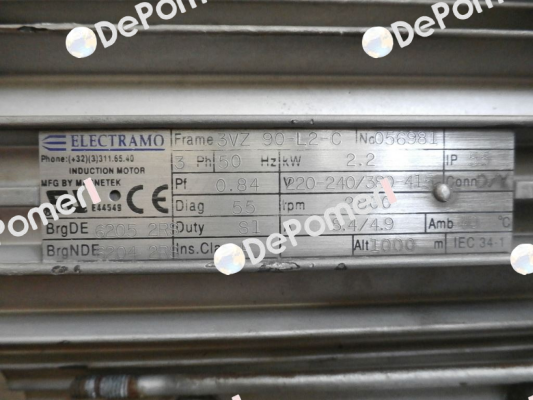3VZ 90-L2-C not available, can be replaced by complete motor AP2.20D2N23 Electramo