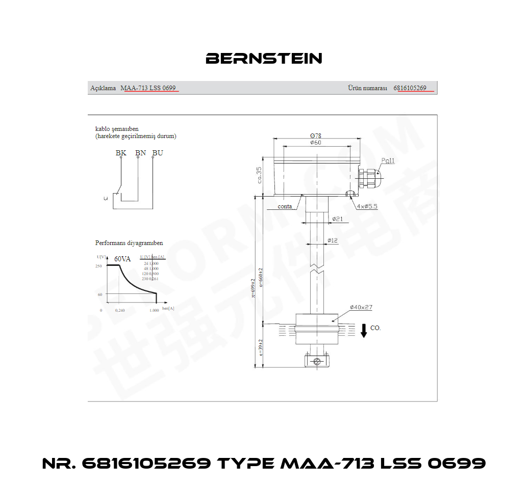 Nr. 6816105269 Type MAA-713 LSS 0699 Bernstein