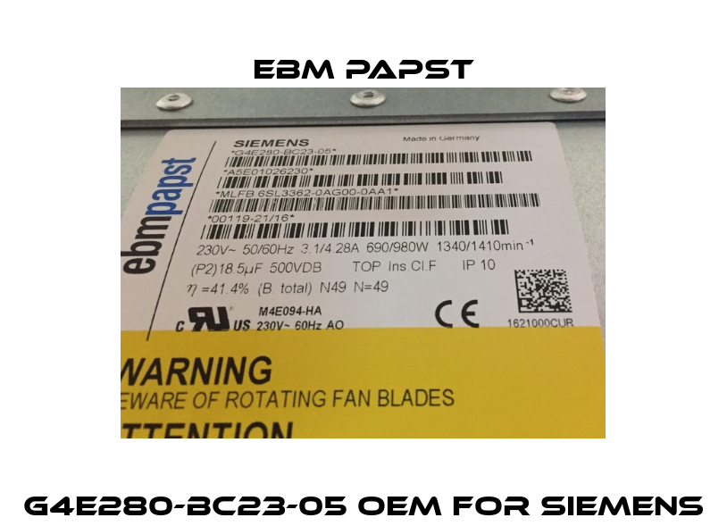 G4E280-BC23-05 OEM for Siemens EBM Papst