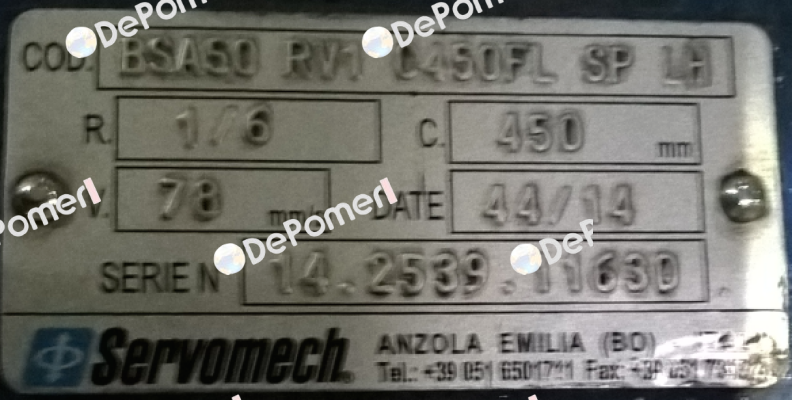 BSA50 - RV1 - C450 - FL - SP - Vers.6 - IEC90 B14 - LH  Servomech