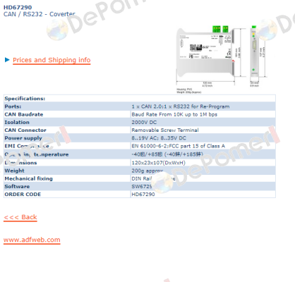 HD67290  CAN / RS232 ADFweb