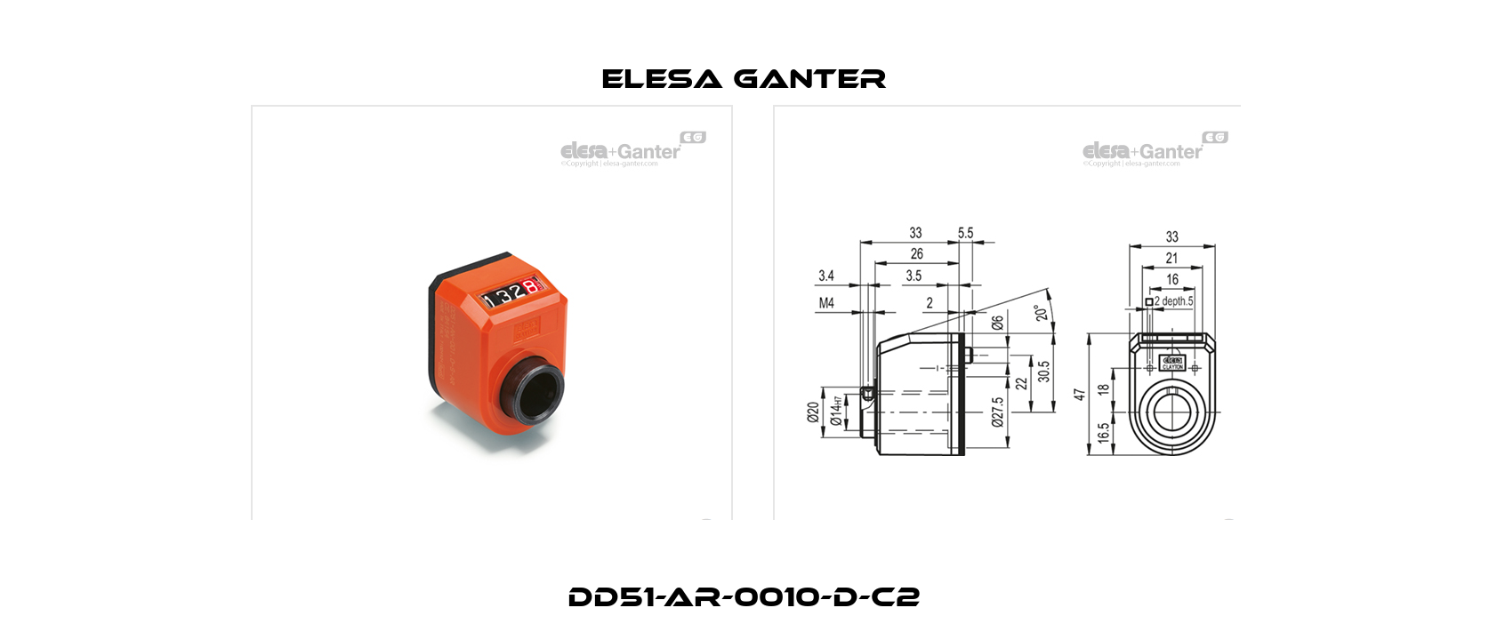 DD51-AR-0010-D-C2 Elesa Ganter