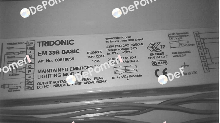 89818655 type EM 33B Basic Tridonic