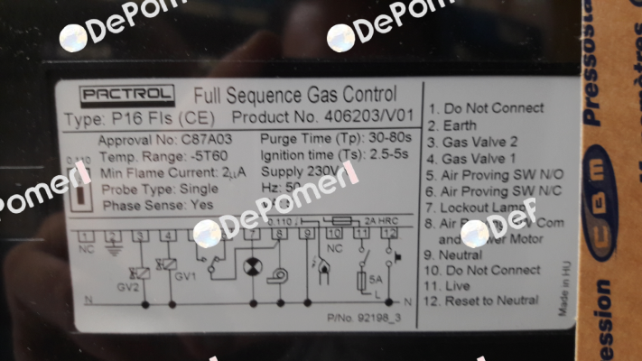 PAC40075 /  406203 V01 Pactrol