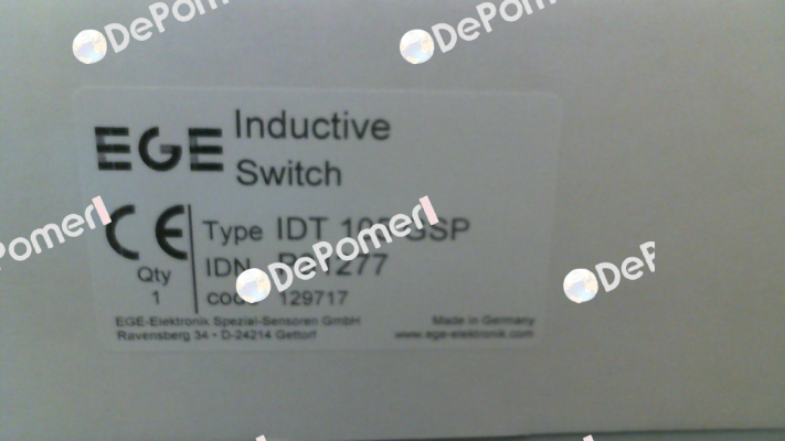 p/n: P31277, Type: IDT 105 GSP Ege