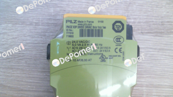 p/n: 777310, Type: PNOZ X3P 24VDC 24VAC 3n/o 1n/c 1so Pilz