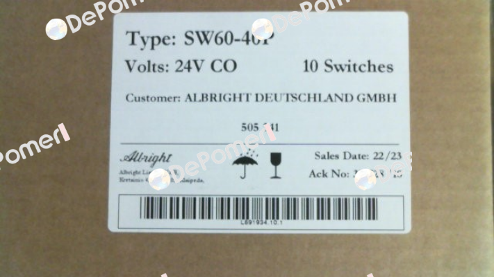 505341 SW 60-40 P 24V CO Albright