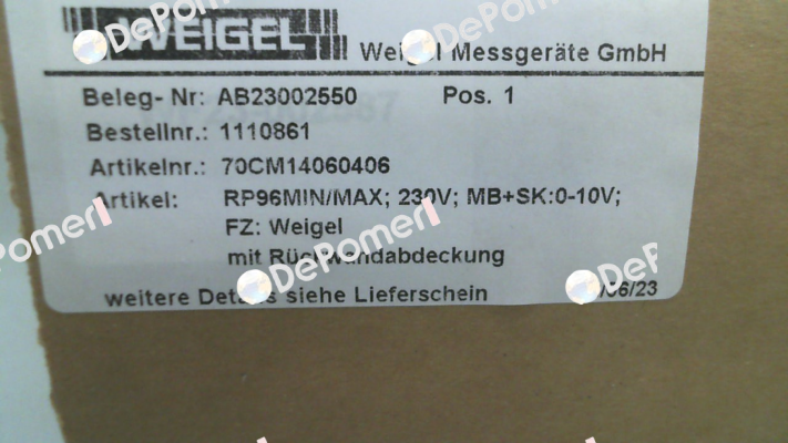 RP96MIN/MAX Weigel