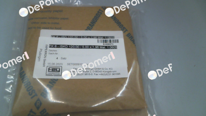 SET000910 / FK 6 - ISKD 120,00 / 5,00 x 1,96 Mat. 1.0605 Fey