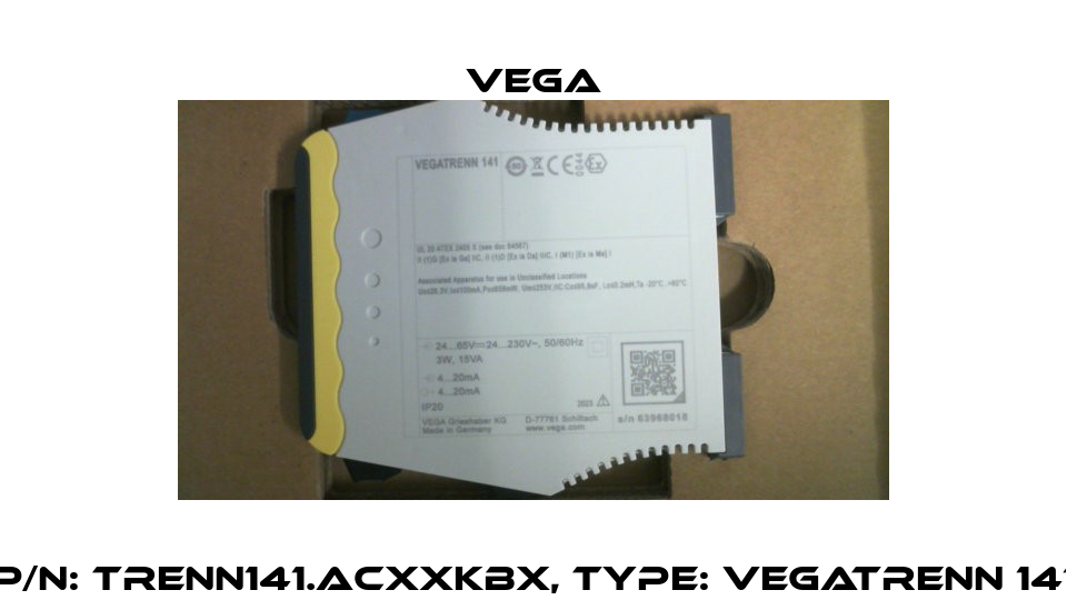 P/N: TRENN141.ACXXKBX, Type: VEGATRENN 141 Vega