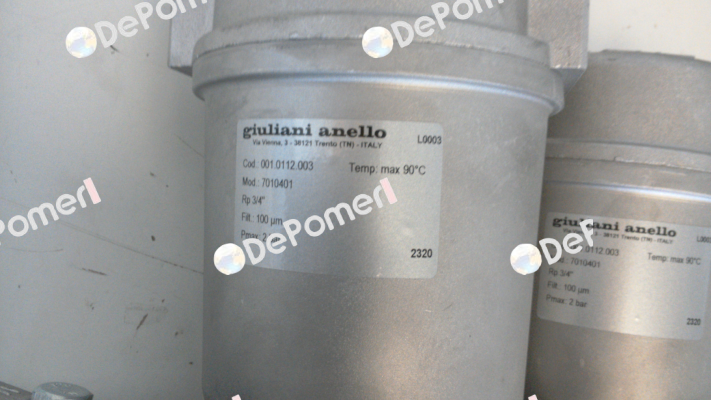 KIT REPLACEMENT GASKETS FOR LINE FILTER 70104/01; Giuliani Anello