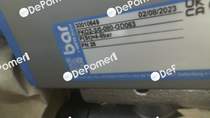 PKO2-3/0-080-GD063 PN25 bar