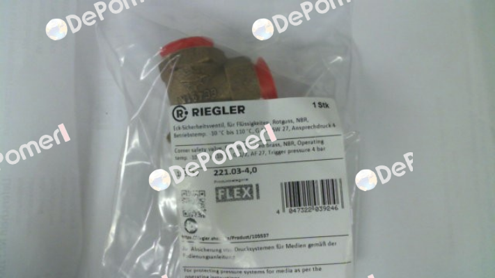 P/N: 105537, Type: 221.03-4,0 Riegler