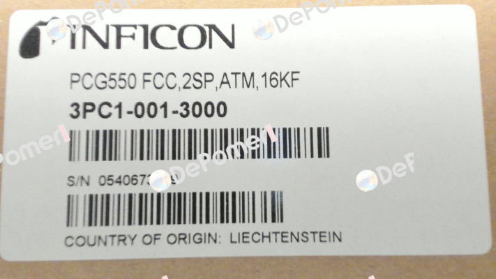 Nr. 3PC1-001-3000 Type PCG550 FCC,2SP,ATM,16KF Inficon